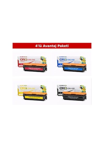 040 / Canon İ-sensys Lbp712cx İçin 4 Renk Çipli Uyumlu Toner Set