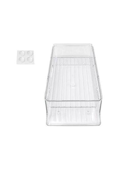 Hubrendy Sh Sunup Sn-38899 İki Katlı Yan Askılı Şeffaf Buzdolabı Raflığı 37x14x19.5 Cm