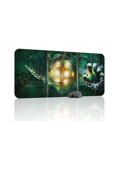 Bioshock Kaymaz Dikişli Kauçuk Oyuncu Mousepad V5 - 90x40 Xxl Gaming Mouse Pad Fare Altlığı