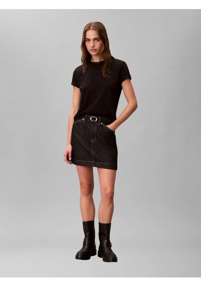 Calvin Klein A - Ss 20s Jsy Logo Siyah Kadın Tişört