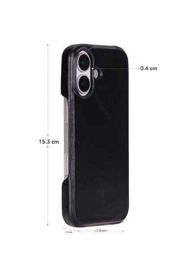Bloomcase Ultimate Jacket Obsidian Black Apple Uyumlu iPhone 17 6.3" Hakiki Deri Kılıf Siyah
