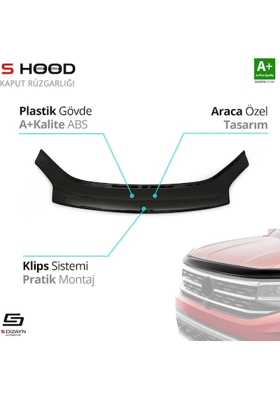 S-dizayn Citroen Berlingo Abs Plastik Kaput Rüzgarlığı 2005-2010 A+kalite