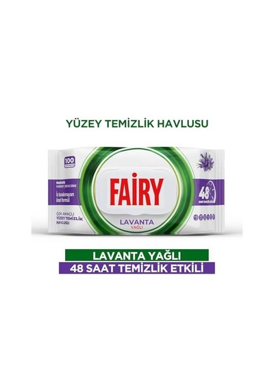 Çok Amaçlı Yüzey Temizlik Havlusu 100 Yaprak Lavanta Yağlı Beyaz Sirke & Karbonat 48 Saat Temizlik Etkili İz Bırakmayan Formül 0