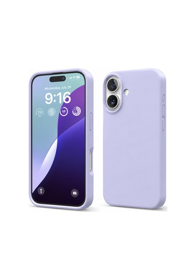 Apple iPhone Uyumlu 16 İçi Kadife Lansman Cappy Silikon Kılıf Pastel Lila Mor