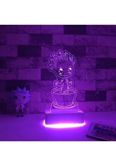 Özel Tasarım Sevimli Ağaç 3D Led Lamba