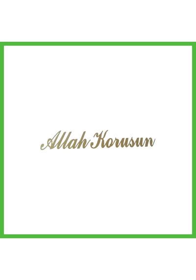 Vaveni Allah Korusun Yazılı Oto Sticker Gold 14x3cm Arz