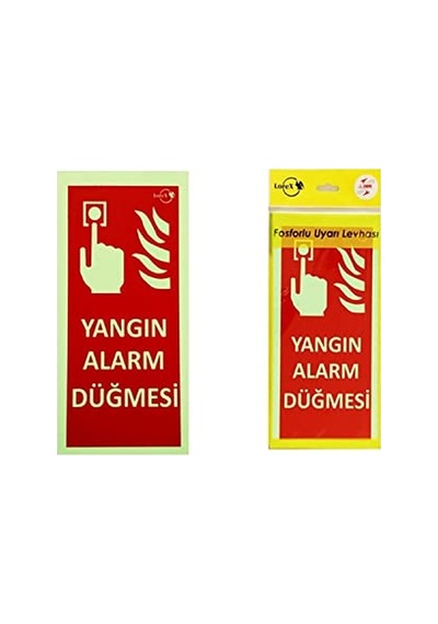 Yangın Ihbar Düğmesi Yazılı Fosforlu Uyarı Levhası 1