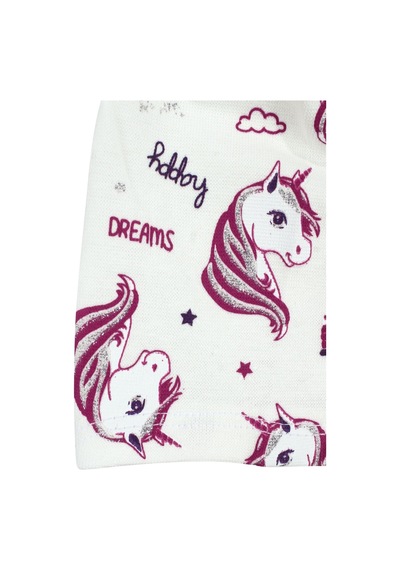 Bebegen Kız Bebek Ekru Gri Simli Pembe Unicorn Desenli Bere 0-6 Ay Çok Renkli