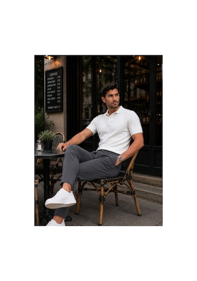 Hzr Wear Erkek Diz İzi Yapmayan En Boy Esnek Slim Fit Chino Pantolon Antrasit