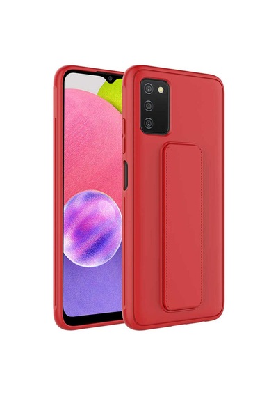 Galaxy A03s Kılıf Zore Qstand Kapak Kırmızı