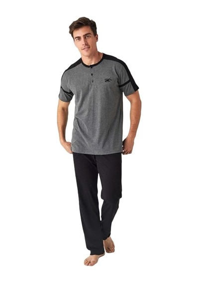 Mod Collection Sıfır Yaka Kısa Kol Erkek Pijama Takım