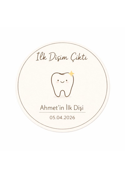 İlk Dişim Çıktı Baby Shower Hediyelik Etiket 50 Adet 0 - 20 Ay