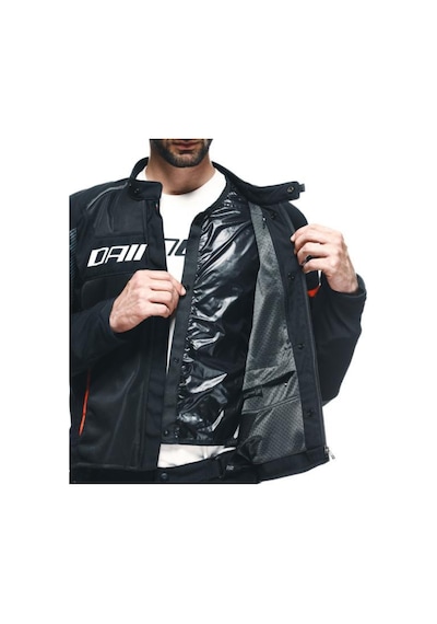 Dainese Air Frame 3 Black Red Fluo Tekstil Motosiklet Mont 58