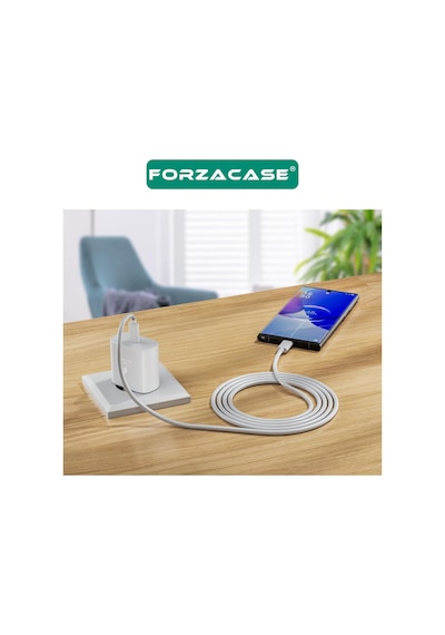 Forzacase Apple Uyumlu iPhone 15 - 16 Serisi İle Hızlı Şarj 25w Type-c To Type-c Şarj Cihazı Seti - Fc1026 Beyaz