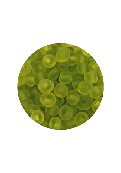 Dökme Cam Kum Boncuk Büyük Boy 6/0 4 Mm - 60 Gram - Şeffaf Mat Yeşil - Bnc128