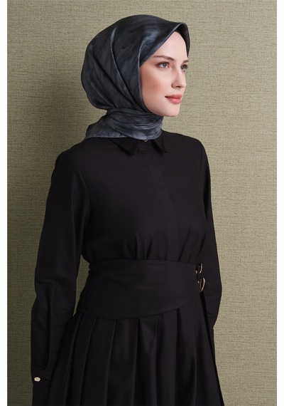 Armine Sura İpek Eşarp 2026-2027 - Sonbahar Kış-asm9630 Füme