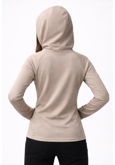Axxel Kadın Krem Şardonlu Dalgıç Sweatshirt Kapüşonlu-w1161