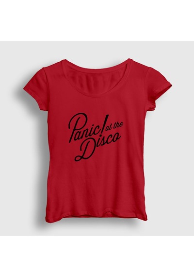 Presmono Kadın Rare To Die Panic At The Disco T-shirt Kırmızı