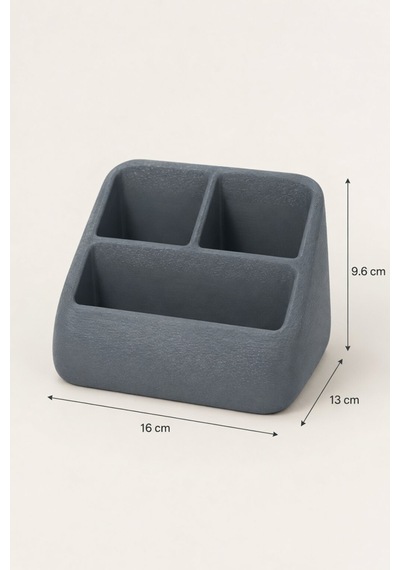 Masa Üstü Kumandalık Organizer Çok Bölmeli Tv Klima Kumanda Standı Düzenleyici 16x13x9.6 Cm Gri