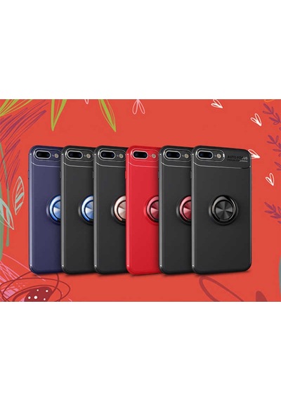 Apple Uyumlu iPhone 7 Plus Kilif Yüzüklü Magnetli Ravel Case 389754122