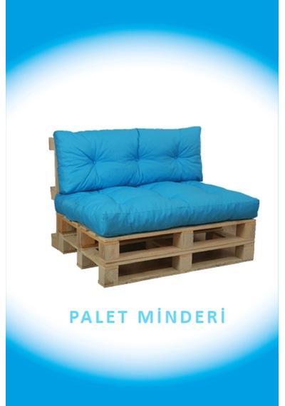 Dış Ve Iç Mekan Palet Minderi Minder Seti Takımı 2 Li Turkuaz