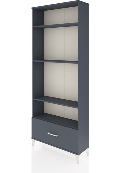 Arges Dolap 4 Raflı Tek Çekmeceli 88x30x221 Antrasit-antrasit Antrasit