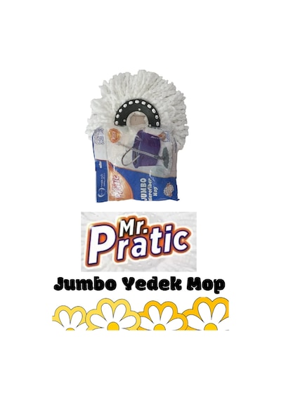 Mr.pratic 5 Adet 360 Döner Başlıklı Yedek Jumbo Mop