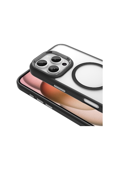 Apple iPhone Uyumlu 16 Pro Max Kılıf Magsafe Şeffaf Arka Yüz Kamera Yükseltili Silikon Pazarplus Rose Brown