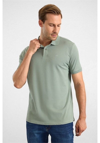 Süvari Su Yeşili Slim Düz Baskısız Pike Düğmeli Polo Yaka Tişört Sts1014000019-y01