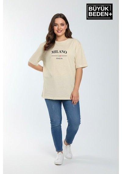 Superlife Kadın Büyük Beden Milano İtalia Baskılı 3xl-6xl Bisiklet Yaka Tshırt Spr25btsk510-09 Bej Superlife Kadın Büyük Beden Milano İtalia Baskılı 3xl-6xl Bisiklet Yaka Tshırt Spr25btsk510-09 Bej