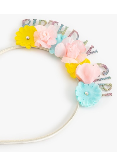 Koton Birthday Girl Taç Çiçek Aplikeli Multıcolor 4skg70025aa Mavi