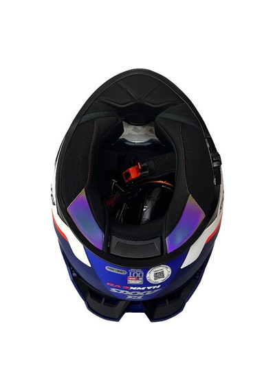 Axxis Hawk Evo Daytona C7 Mat Full Face Güneş Vizörlü Motosiklet Kaskı Beyaz Mavi