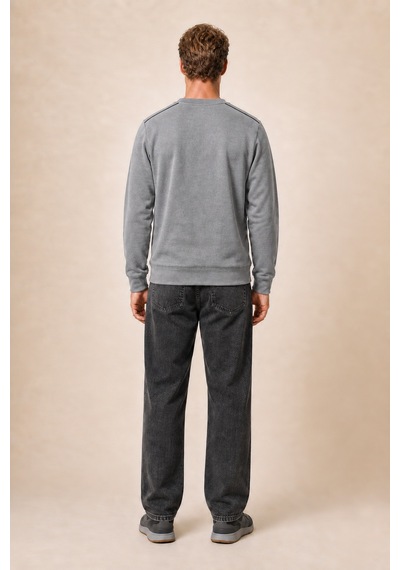 Redline Qwen Bisiklet Yaka Regular Fit Kışlık Sweatshirt Füme