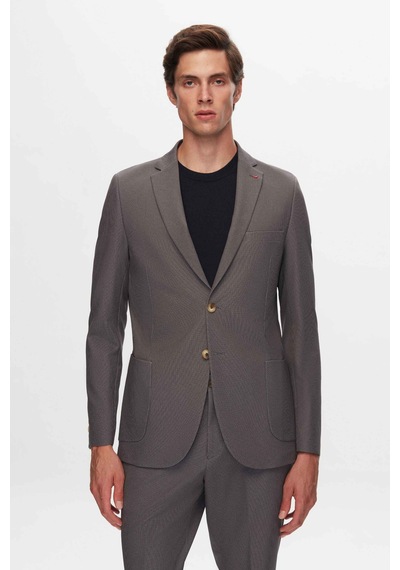 D's Damat Ds Damat Slim Fit Açık Gri Baskılı Sihirli Takim Elbise 1hc05ım09577m Gri