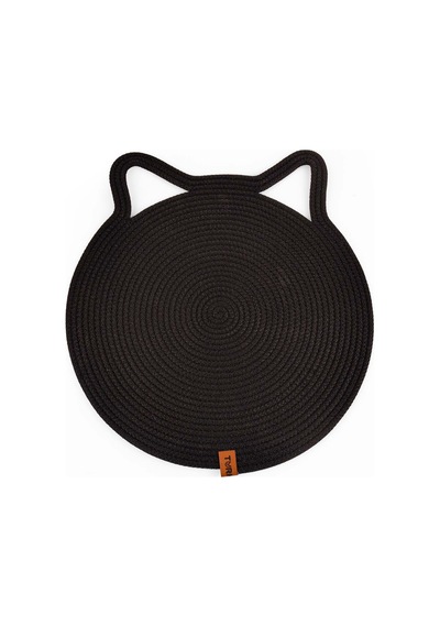 Gobypet Jüt Kulaklı Yuvarlak Kedi Köpek Mama Yatak Önü Paspası Hasır Kedi Matı 40 x 40 CM