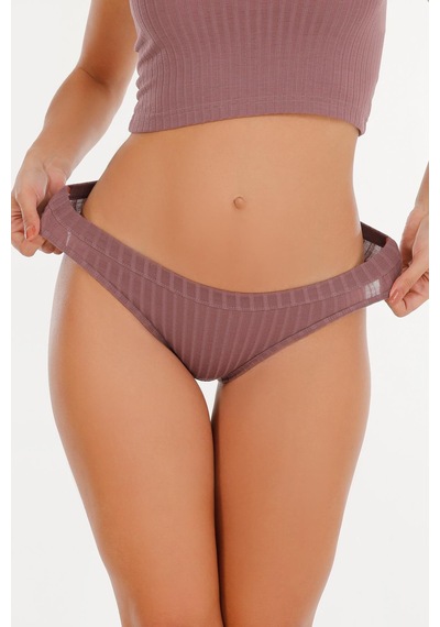 Sensu Kadın Fitilli Soft Renkler 3'lü Slip Külot Set - Kts4053 Pembe Pembe