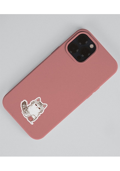 2 Li - Sevimli Sticker Sevimli Kedi Etiketleri -kawai Cat -telefon Süslemeleri Kedi Çıkartmaları -mat Kağıt- Sarı