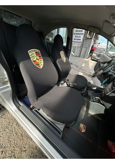 Üniversal Her Araca Uyumlu Prsch Siyah Servis Kılıfı Ön Arka Takım