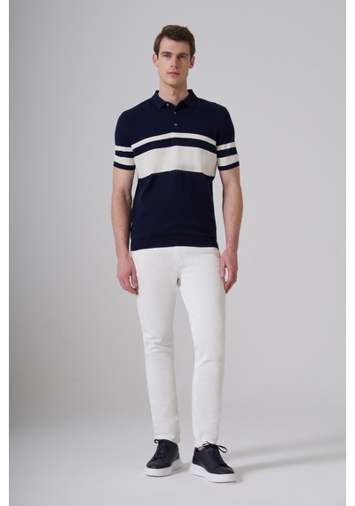 Morven Erkek Lacivert Trend Soft Pamuk Polo Yaka Triko T-shirt 26ys018017200 Lacivert