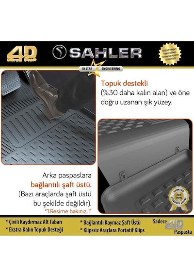 Ford Courier Havuzlu Paspas 4.5D Sahler