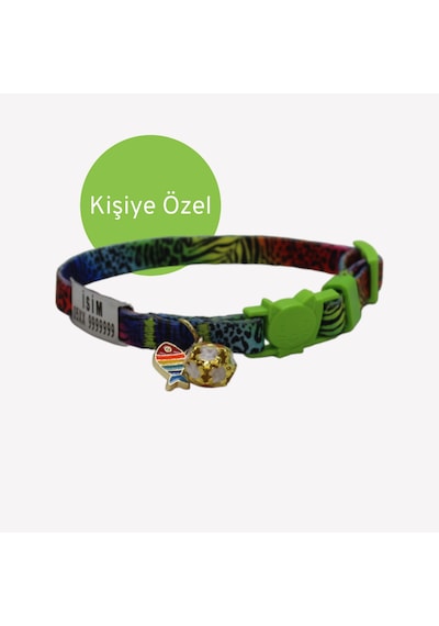 Caramelos Güvenlik Kilit İsimli Kedi Tasması-sallanmayan Lpk