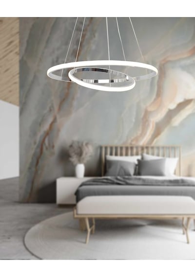 Tt300-2 Kr Tt Aydınlatma Halka 2 Li Krom Led Avize