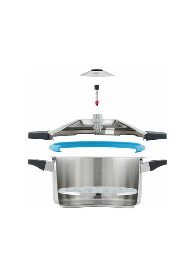 Düdüklü Tencere/düdüklü Tencere Duromatıc Inox Set, Yan Saplı Modeller, İndüksiyon, Paslanmaz Çelik, Gümüş, 4 Litre Ve 6 Litre/24 Cm Çok Renkli