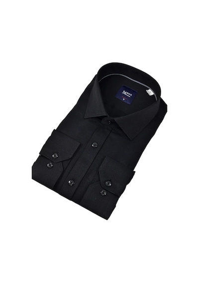 Erkek Slim Fitt Armürlü Uzun Kol Gömlek 2413 Bgl-st04383 Siyah