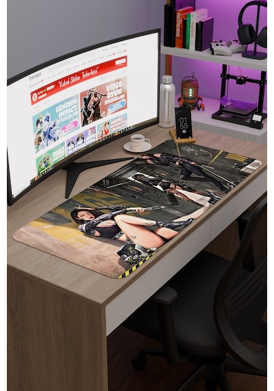 Kadın V2 90x40 Xxl Gaming Kauçuk Kaymaz Taban Mouse Pad Fare Altlığı