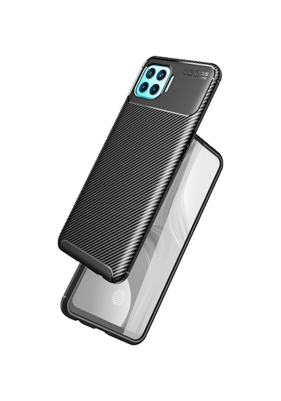 Oppo A73 Kilif Lens Tam Koruma Karbon Tasarim Negro Silikon 463556055