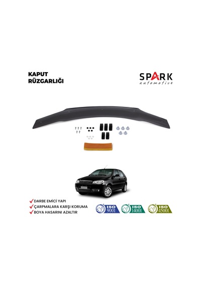 Fiat Palio 2006-2012 Yıl Aralığı Uyumlu Kaput Rüzgarlığı 4mm Siyah