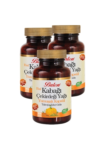 3 Kutu Balen Bal Kabağı Çekirdeği Yağı Kapsül 100 x 1380 mg