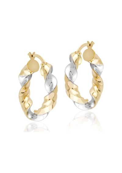 Sembol Gold 14 Ayar Altın Halka Küpe 2,5 Cm Burma