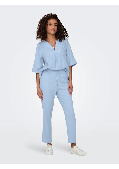 Only Onlcaro-poptrash Easy Linen Kadın Pantolon 15278710 Mavi